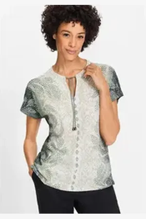 Olsen Print-Shirt (1-tlg) aus reiner Baumwolle 38 Damen