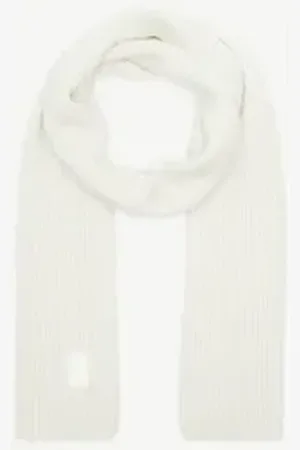 Comma, Comma casual identity Halstuch Strickschal mit Glitzergarn, Label-Patch weiß