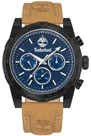 Timberland Multifunktionsuhr STONINGTON TDWGF2230406, Quarzuhr, Armbanduhr, Herrenuhr, Lederarmband, analog, Tag, Wochentag braun
