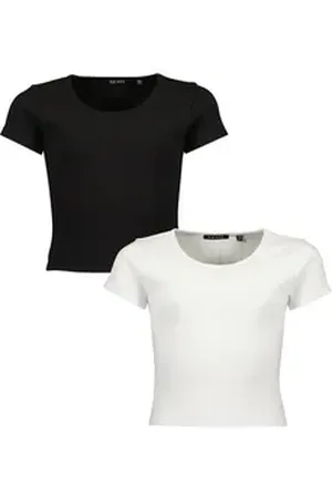 Blue Seven T-Shirt Teenager Mädchen T-Shirts 2er Pack Rundhalsausschnitt (2-tlg) bunt|schwarz 152
