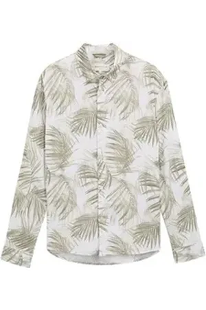 TOM TAILOR Denim Langarmhemd relaxed viscose linen shirt beige XL