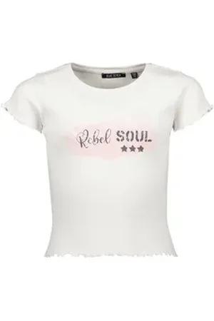 Blue Seven T-Shirt Mädchen Ripp T-Shirt Rebel SOUL weiß (1-tlg) weiß 152