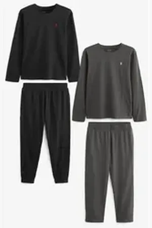 Next Pyjama Langärmelige Pyjamas mit Bündchen, 2er-Pack (4 tlg) schwarz L (Lang)