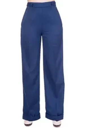 Banned Retro Marlene-Hose Party On Navy Vintage Retro Marlenehose blau L
