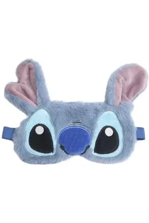Disney Schlafmaske Lilo und Stitch Schlafmaske, Plüsch-Augenmaske mit Ohren blau
