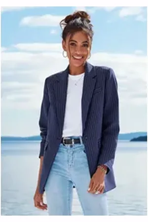 Lascana Jackenblazer mit Nadelstreifen blau 44