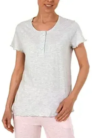 Normann Relaxanzug Damen Shirt Top kurzarm, Streifenoptik Mix & Match -191 220 903 rosa 48/50