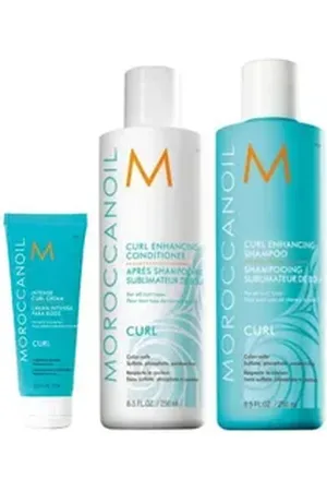 Moroccanoil Haarpflege-Set Locken Trio, Set, 3-tlg., Shampoo + Conditioner + Lockencreme, Anti-Frizz, Feuchtigkeitsspendend