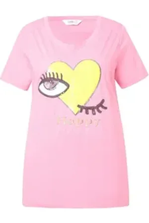 Angel of Style Angel of Style T-Shirt T-Shirt A-Linie Augen-Herz rosa 58