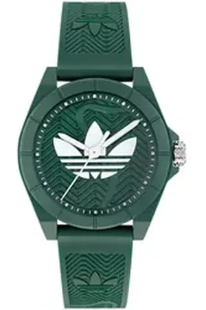 adidas Originals Quarzuhr PROJECT FOUR AOST250342I, Armbanduhr, Herrenuhr, Damenuhr,Resinarmband,wasserabweisend bis 5 bar grün