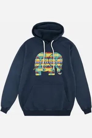 TRENDSPLANT Rundhalspullover Navajo Organic Classic Hoodie blau XXL