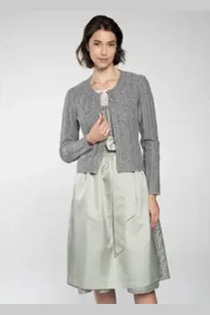 SPIETH & WENSKY Trachtenstrickjacke Strickjacke "Funkie" grau L