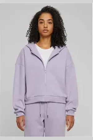 Urban classics Kapuzenpullover Ladies Cozy Short Zip Hoody lila S
