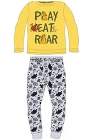 Disney Pyjama Langer Pyjama "Play - Eat - Roar", König der Löwen, Größen 98-128 (Set, 2 tlg) gelb 104