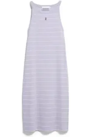 Armedangels Jerseykleid SASINAA FINE STRIPES Damen Ripp-Jerseykleid aus Bio-Baumwoll Mix bunt|lila XL/44