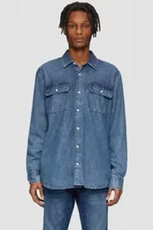 QS by s.Oliver Langarmhemd Regular Fit: Jeanshemd blau M