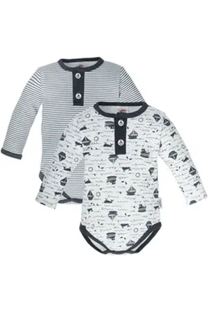 Makoma Langarmbody Baby Body Langarm für Neugeborene Jungen & Mädchen Le Mer (Set, 2-tlg) 100% Baumwolle blau 62