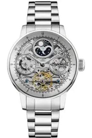 INGERSOLL 1892 Automatikuhr THE JAZZ AUTOMATIC Herrenuhr 100% Edelstahl 42 THE JAZZ AUTOMATIC, offene Unruh silberfarben