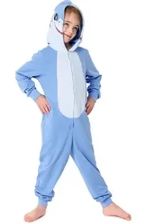 Ladeheid Schlafanzug Kinder Schlafoverall aus Baumwolle Tiermotiv Verkleidung LA40-232 ohne blau 122-128