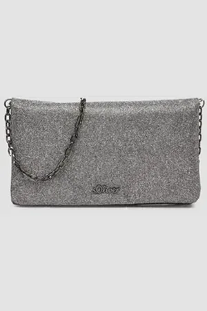 QS by s.Oliver Tragetasche Clutch in schimmernder Optik, Glitzer