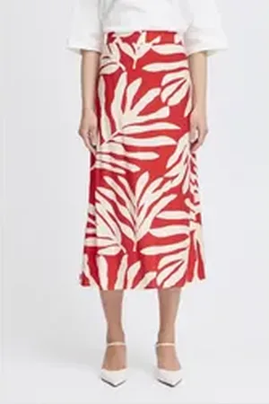 B YOUNG Midirock BYBXHAWAII Sommerlicher Midirock rot 42