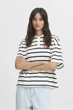 B YOUNG Poloshirt BYBXPRINTON Stilvolles Poloshirt blau S