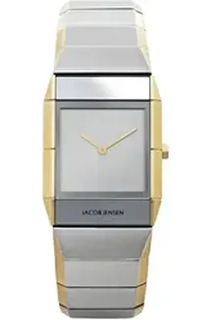 Jacob Jensen Quarzuhr Damen Armbanduhr SAPPHIRE SERIES 563 bicolor B. 26 mm silberfarben