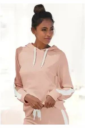 Bench Kapuzensweatshirt mit Seitenstreifen und Kängurutasche, Loungeanzug, Hoodie beige 48/50