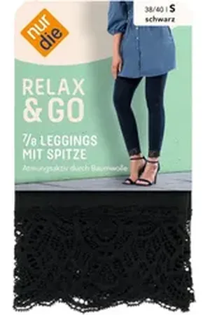 Nur Die 7/8-Leggings Relax & Go mit Spitze schwarz 40-42