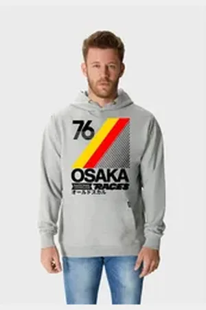 Oldskull Kapuzensweatshirt Retro Japan City (1-tlg) mit coolem Print grau XXL