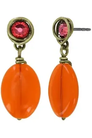 Konplott Paar Ohrstecker : pendelnde Ohrstecker Daily Desire - Glasdrops orange