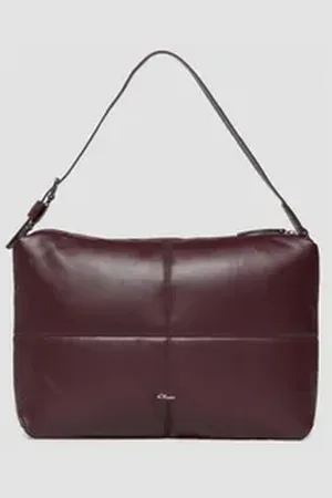QS by s.Oliver Tragetasche Gesteppte Hobo-Bag in Glattleder-Optik