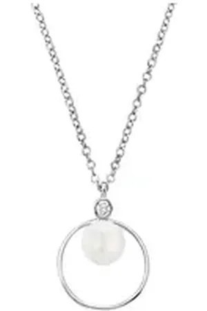 QS by s.Oliver Kette mit Anhänger Damenhalskette Muschelperle silber 925 silberfarben|weiß