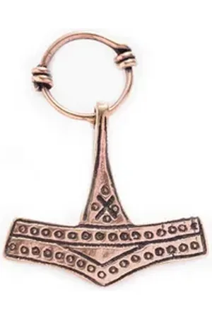 HOPLO Kettenanhänger Mjölnir Thors Hammer Bronze Anhänger Schmuck - Thorhammer - 50x35mm