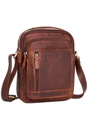 STILORD Schultertasche "Salva" Kleine Echt Leder Umhängetasche Herren für 8 Zoll Tablet