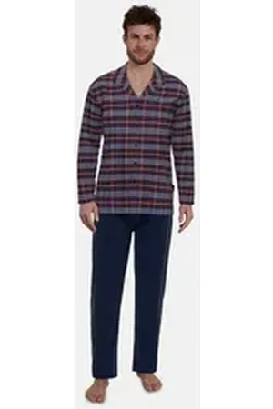 Götzburg Pyjama (2 tlg) Langarm, Knopfleiste rot 48 (S)