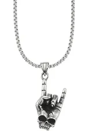 Bruno Banani Kette mit Anhänger Schmuck Geschenk Venezia Heavy Metal Totenkopf, B4120N/20/00/55 schwarz