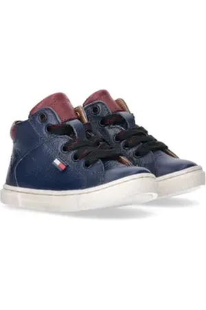 Tommy Hilfiger Sneaker, Babyschuh, Schnürboots mit weicher Lederinnenausstattung blau|rot 22 EU