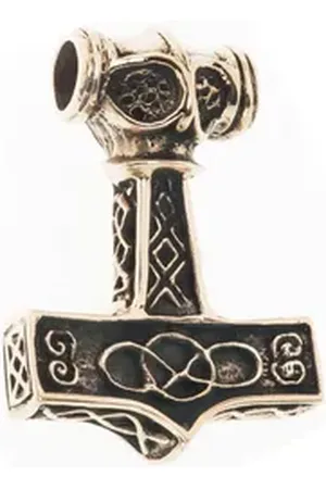 HOPLO Kettenanhänger Thors Hammer Bronze Anhänger Schmuck - Thorhammer - 35x26mm