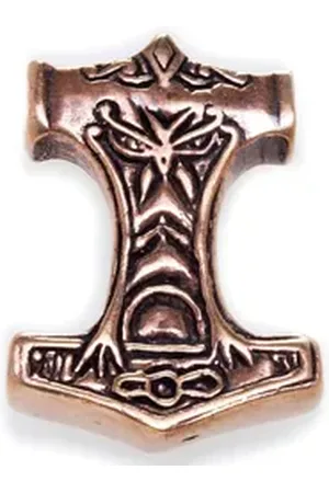 HOPLO Kettenanhänger Thor massiv Bronze Anhänger Schmuck - Thorhammer - 39x27mm 6mmdick