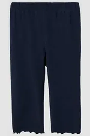 QS by s.Oliver 7/8-Leggings Capri Leggings aus Baumwollstretch mit Elastikbund blau 134