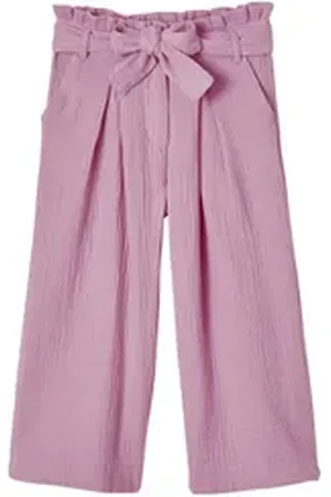Vertbaudet 3/4-Hose Mädchen Paperbag-Hose, 7/8 lila 110