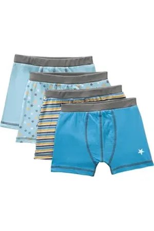 Erwin Müller Slip Jungen-Pants 4er-Pack (4-St) Single-Jersey Streifen blau|gelb 122/128