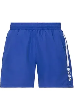 HUGO BOSS Badeshorts Dolphin mit seitlichem Kontraststreifen blau XL