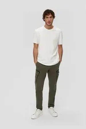 QS by s.Oliver Stoffhose Cargohose mit Garment Dye und Straight Leg Garment Dye 33/34