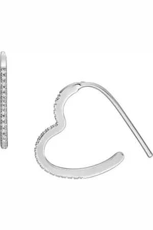 Fossil Paar Ohrhänger Damen-Ohrhänger Metall Glasstein silberfarben