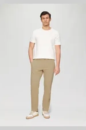 QS by s.Oliver Stoffhose Phoenix: Strukturierte Chino im Regular Fit Logo beige 34/30