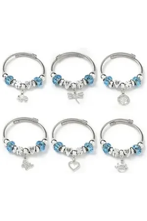 Eyecatcher Armkette Charm-Armband mit funkelnden Anhängern – Edelstahl & Glasperlen (kein Set) silberfarben onesize