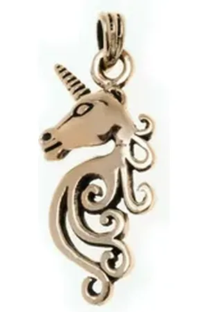 HOPLO Kettenanhänger Das Goldene Einhorn Schmuck Anhänger Bronze Einhorn Sonstige Tiere 30x