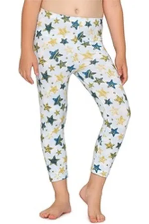 Merry Style Leggings Mädchen 3/4 Capri Leggings MS10-405 (1-tlg) elastischer Bund blau|bunt 158